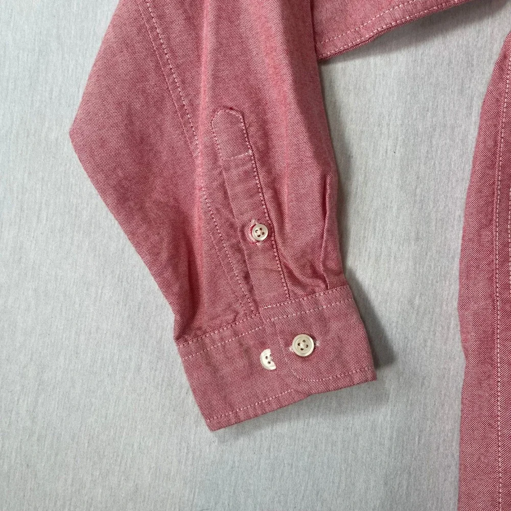 Gap The Big Oxford Shirt Boys XXL 14-16 Red Cotton Long Sleeve Button Down